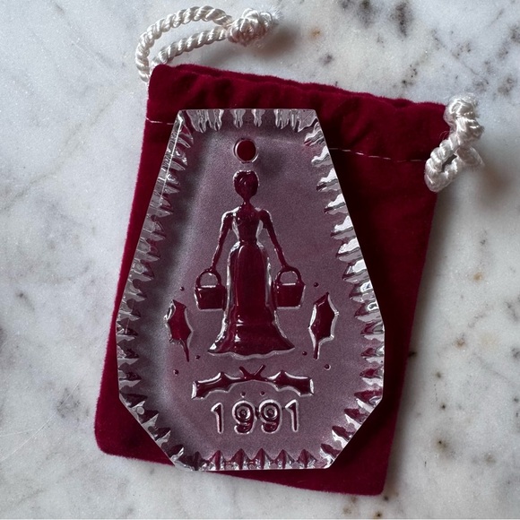 Waterford Crystal 12 Days Of Christmas VTG Etched Glass Ornament - Picture 2 of 3